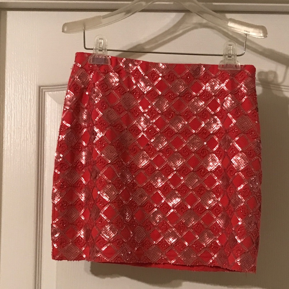 Miami Shimmering Orange Mini Skirt